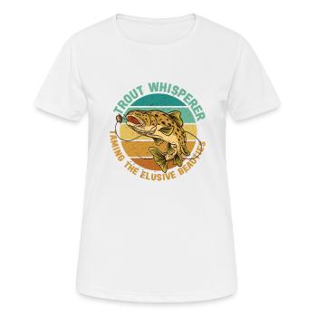 Fishing, Trout, Salmon, Fisherman, Angler, Perch - Women's Breathable T-Shirt - white - Front - AI Model Female 172 dark (172cm)