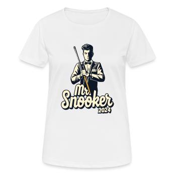 Mr. Snooker Pool Billiards Joueur de snooker - T-shirt respirant Femme - blanc - Devant - AI Model Female 172 dark (172cm)
