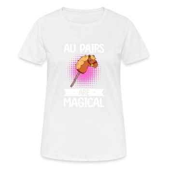 Au Pair Mädchen Kindergarten Nanny - Frauen T-Shirt atmungsaktiv - Weiß - Vorne - AI Model Female 172 dark (172cm)