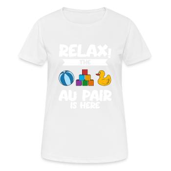 Au Pair Mädchen Kindergarten Nanny - Frauen T-Shirt atmungsaktiv - Weiß - Vorne - AI Model Female 172 dark (172cm)