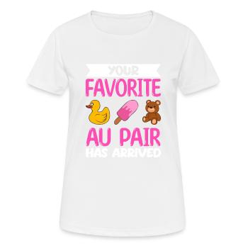 Au Pair Mädchen Kindergarten Nanny - Frauen T-Shirt atmungsaktiv - Weiß - Vorne - AI Model Female 172 dark (172cm)