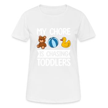 Au Pair Mädchen Kindergarten Nanny - Frauen T-Shirt atmungsaktiv - Weiß - Vorne - AI Model Female 172 dark (172cm)