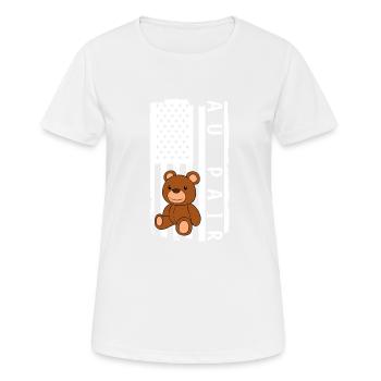 Au Pair Mädchen Kindergarten Nanny - Frauen T-Shirt atmungsaktiv - Weiß - Vorne - AI Model Female 172 dark (172cm)