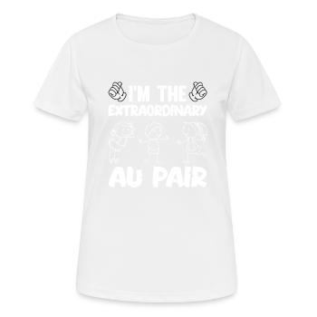 Au Pair Mädchen Kindergarten Nanny - Frauen T-Shirt atmungsaktiv - Weiß - Vorne - AI Model Female 172 dark (172cm)