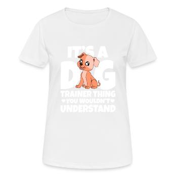 Dresseur de chiens École de chiens Sports canins - T-shirt respirant Femme - blanc - Devant - AI Model Female 172 dark (172cm)