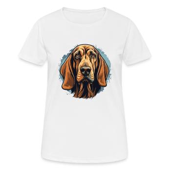 Hund Bloodhound - Frauen T-Shirt atmungsaktiv - Weiß - Vorne - AI Model Female 172 dark (172cm)