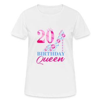 Birthday Queen 20 - Frauen T-Shirt atmungsaktiv - Weiß - Vorne - AI Model Female 172 dark (172cm)