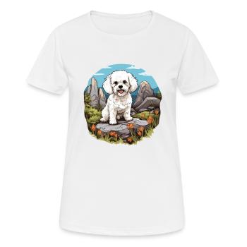 Hund Bichon Friesé - Frauen T-Shirt atmungsaktiv - Weiß - Vorne - AI Model Female 172 dark (172cm)