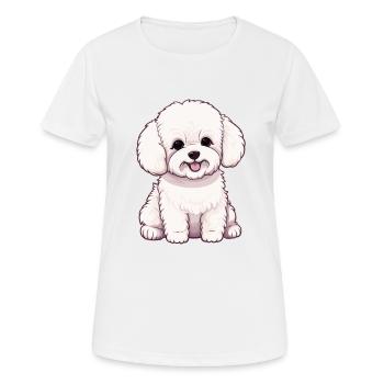 Hund Bichon Friesé - Frauen T-Shirt atmungsaktiv - Weiß - Vorne - AI Model Female 172 dark (172cm)