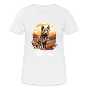 Chien Berger Picard - T-shirt respirant Femme - blanc - Devant - AI Model Female 172 dark (172cm)
