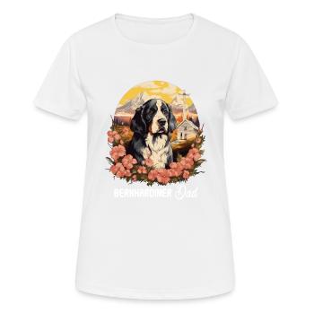 Hund Bernhardiner - Frauen T-Shirt atmungsaktiv - Weiß - Vorne - AI Model Female 172 dark (172cm)