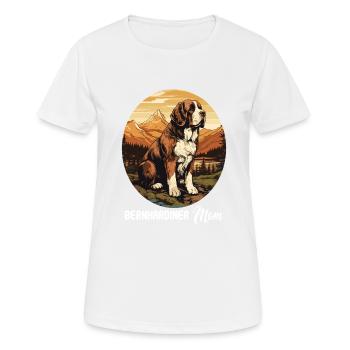 Hund Bernhardiner - Frauen T-Shirt atmungsaktiv - Weiß - Vorne - AI Model Female 172 dark (172cm)