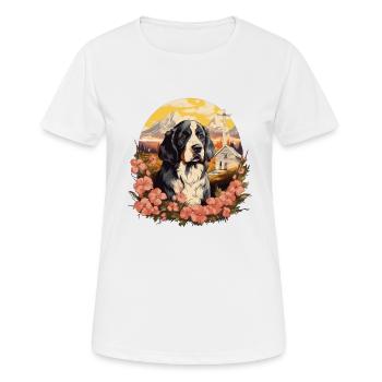 Hund Bernhardiner - Frauen T-Shirt atmungsaktiv - Weiß - Vorne - AI Model Female 172 dark (172cm)