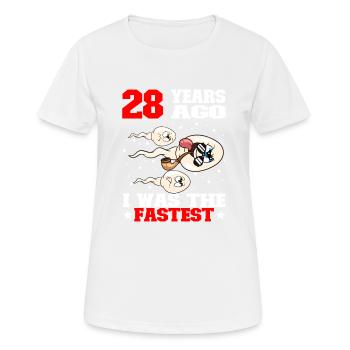 Funny Birthday Quote 28 Years Old - Women's Breathable T-Shirt - white - Front - AI Model Female 172 dark (172cm)