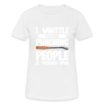 Sculpture sur bois brillant sur bois - T-shirt respirant Femme - blanc - Devant - AI Model Female 172 dark (172cm)