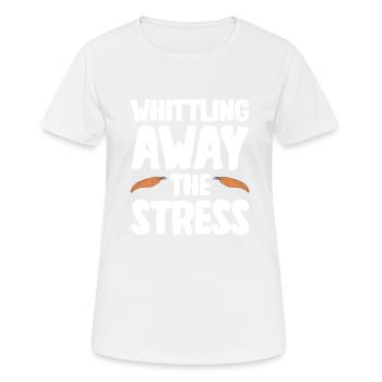 Sculpture sur bois brillant sur bois - T-shirt respirant Femme - blanc - Devant - AI Model Female 172 dark (172cm)