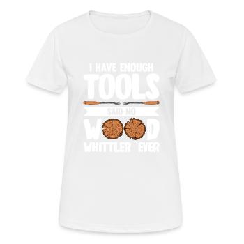 Sculpture sur bois brillant sur bois - T-shirt respirant Femme - blanc - Devant - AI Model Female 172 dark (172cm)