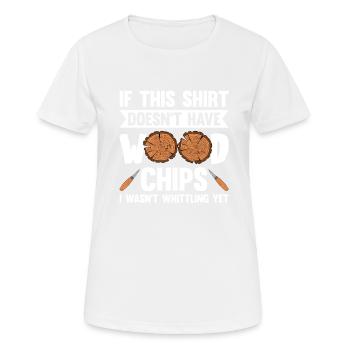 Sculpture sur bois brillant sur bois - T-shirt respirant Femme - blanc - Devant - AI Model Female 172 dark (172cm)