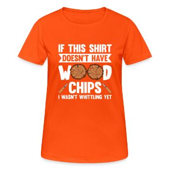Wood Shining Wood Carving - Women's Breathable T-Shirt - neon orange - Front - AI Model Female 172 dark (172cm)