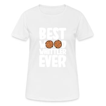 Sculpture sur bois brillant sur bois - T-shirt respirant Femme - blanc - Devant - AI Model Female 172 dark (172cm)