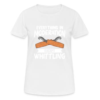 Sculpture sur bois brillant sur bois - T-shirt respirant Femme - blanc - Devant - AI Model Female 172 dark (172cm)