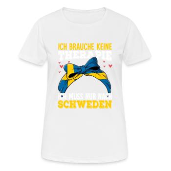 Schweden - Frauen T-Shirt atmungsaktiv - Weiß - Vorne - AI Model Female 172 dark (172cm)