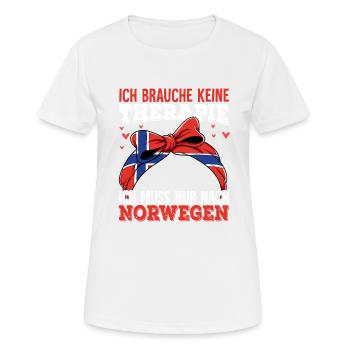 Norwegen - Frauen T-Shirt atmungsaktiv - Weiß - Vorne - AI Model Female 172 dark (172cm)