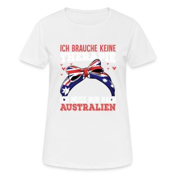 Australien - Frauen T-Shirt atmungsaktiv - Weiß - Vorne - AI Model Female 172 dark (172cm)