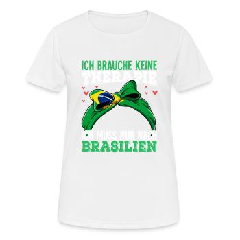 Brasilien - Frauen T-Shirt atmungsaktiv - Weiß - Vorne - AI Model Female 172 dark (172cm)
