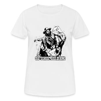 Bloc à l’ancienne, l’escalade de bloc est cool - T-shirt respirant Femme - blanc - Devant - AI Model Female 172 dark (172cm)