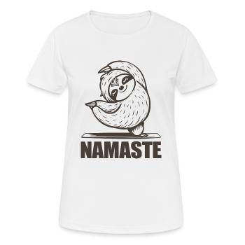 Namaste paresseux - T-shirt respirant Femme - blanc - Devant - AI Model Female 172 dark (172cm)