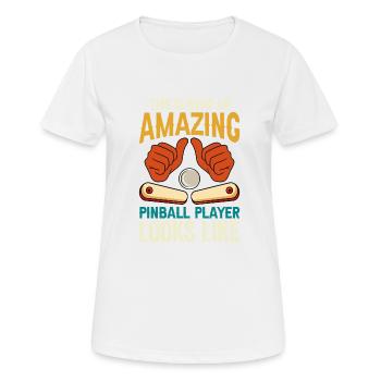 Pinball Machine Pinball Machine - Women's Breathable T-Shirt - white - Front - AI Model Female 172 dark (172cm)
