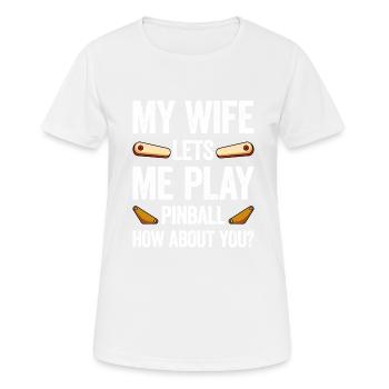 Pinball Machine Pinball Machine - Women's Breathable T-Shirt - white - Front - AI Model Female 172 dark (172cm)