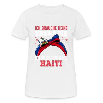 Haiti - Frauen T-Shirt atmungsaktiv - Weiß - Vorne - AI Model Female 172 dark (172cm)