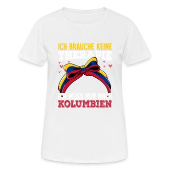 Kolumbien - Frauen T-Shirt atmungsaktiv - Weiß - Vorne - AI Model Female 172 dark (172cm)