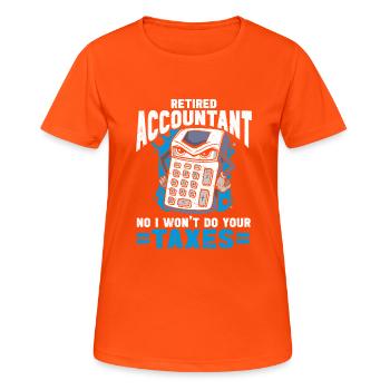 Comptable des régimes de retraite CPA Comptable comptable - T-shirt respirant Femme - orange néon - Devant - AI Model Female 172 dark (172cm)