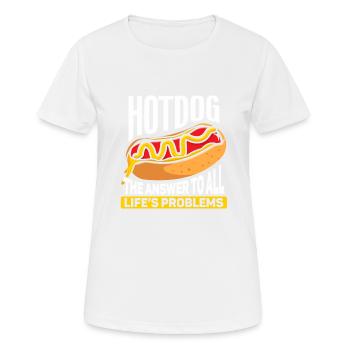 Hot-Dog Cadeau Nourriture Hot Dog - T-shirt respirant Femme - blanc - Devant - AI Model Female 172 dark (172cm)