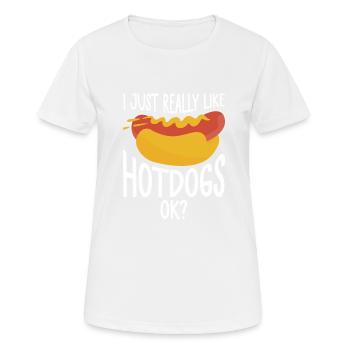 Hot-Dog Cadeau Nourriture Hot Dog - T-shirt respirant Femme - blanc - Devant - AI Model Female 172 dark (172cm)