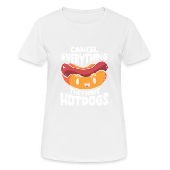 Hot-Dog Cadeau Nourriture Hot Dog - T-shirt respirant Femme - blanc - Devant - AI Model Female 172 dark (172cm)