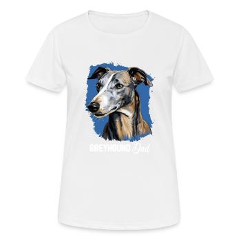 Chien lévrier - T-shirt respirant Femme - blanc - Devant - AI Model Female 172 dark (172cm)