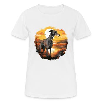 Chien lévrier - T-shirt respirant Femme - blanc - Devant - AI Model Female 172 dark (172cm)