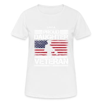 Proud Daughter of A Veteran USA Flag Proud Milita - Women's Breathable T-Shirt - white - Front - AI Model Female 172 dark (172cm)