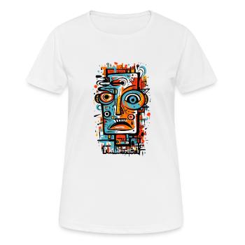 L’art abstrait des visages abstraits - T-shirt respirant Femme - blanc - Devant - AI Model Female 172 dark (172cm)