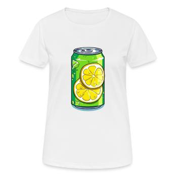 Die erfrischende Limonaden Dose mit Sprudel - Frauen T-Shirt atmungsaktiv - Weiß - Vorne - AI Model Female 172 dark (172cm)
