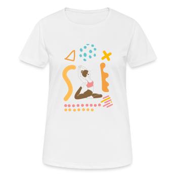 Zen Yoga Pilates - Frauen T-Shirt atmungsaktiv - Weiß - Vorne - AI Model Female 172 dark (172cm)