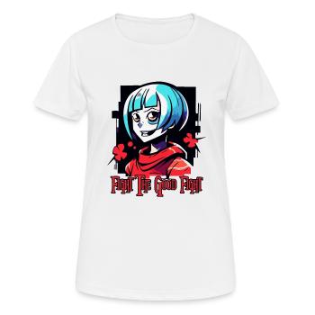 Kämpfe den guten Kampf mit einem Anime Mädchen - Frauen T-Shirt atmungsaktiv - Weiß - Vorne - AI Model Female 172 dark (172cm)