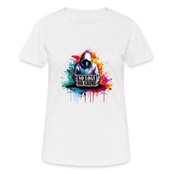 Ethical Hacker's Code: Keine Protokolle, kein - Frauen T-Shirt atmungsaktiv - Weiß - Vorne - AI Model Female 172 dark (172cm)