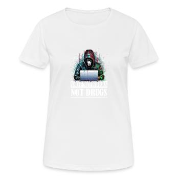 La passion du hacker éthique : Renifler les - T-shirt respirant Femme - blanc - Devant - AI Model Female 172 dark (172cm)