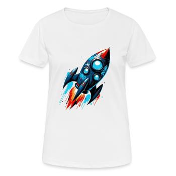 Raketenmann Raketenstart - Frauen T-Shirt atmungsaktiv - Weiß - Vorne - AI Model Female 172 dark (172cm)