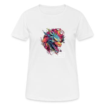 Kali Linux Dragon Design coloré pour DevOps et - T-shirt respirant Femme - blanc - Devant - AI Model Female 172 dark (172cm)